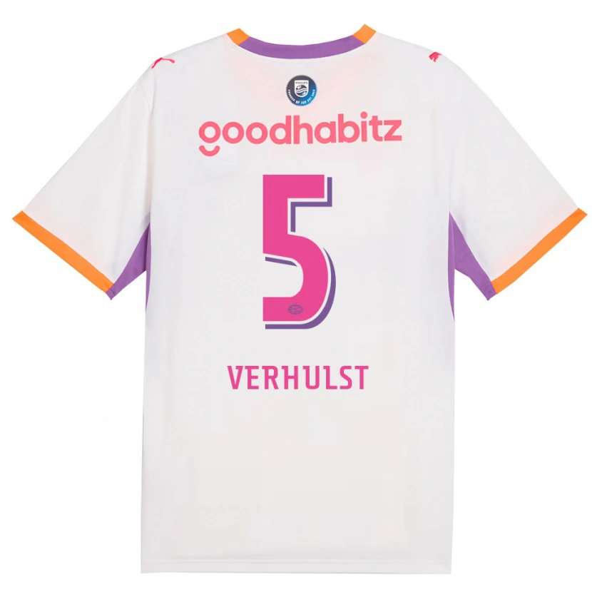 Danxen Dětské Gino Verhulst #5 Bílá Fialová Oranžová Daleko Hráčské Dresy 2026/27 Dres