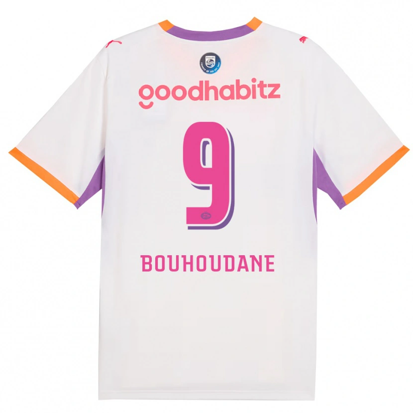 Danxen Dětské Sami Bouhoudane #9 Bílá Fialová Oranžová Daleko Hráčské Dresy 2026/27 Dres