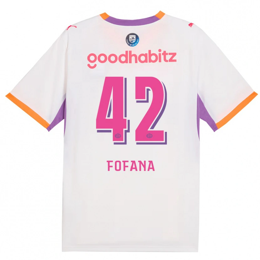 Danxen Dětské Fode Fofana #42 Bílá Fialová Oranžová Daleko Hráčské Dresy 2026/27 Dres