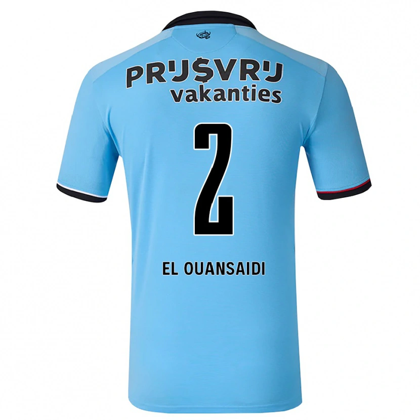 Danxen Dětské Keyane El Ouansaidi #2 Nebeská Modř Černá Červená Daleko Hráčské Dresy 2026/27 Dres
