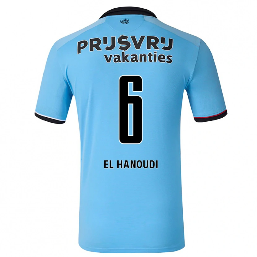 Danxen Dětské Yassine El Hanoudi #6 Nebeská Modř Černá Červená Daleko Hráčské Dresy 2026/27 Dres