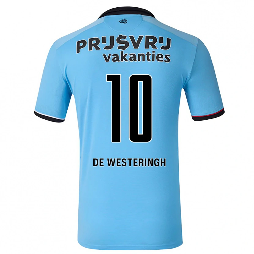 Danxen Dětské Kirsten Van De Westeringh #10 Nebeská Modř Černá Červená Daleko Hráčské Dresy 2026/27 Dres