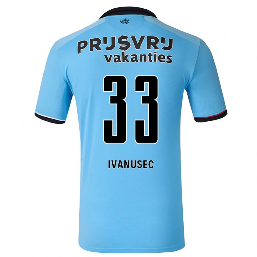 Danxen Dětské Luka Ivanušec #33 Nebeská Modř Černá Červená Daleko Hráčské Dresy 2026/27 Dres