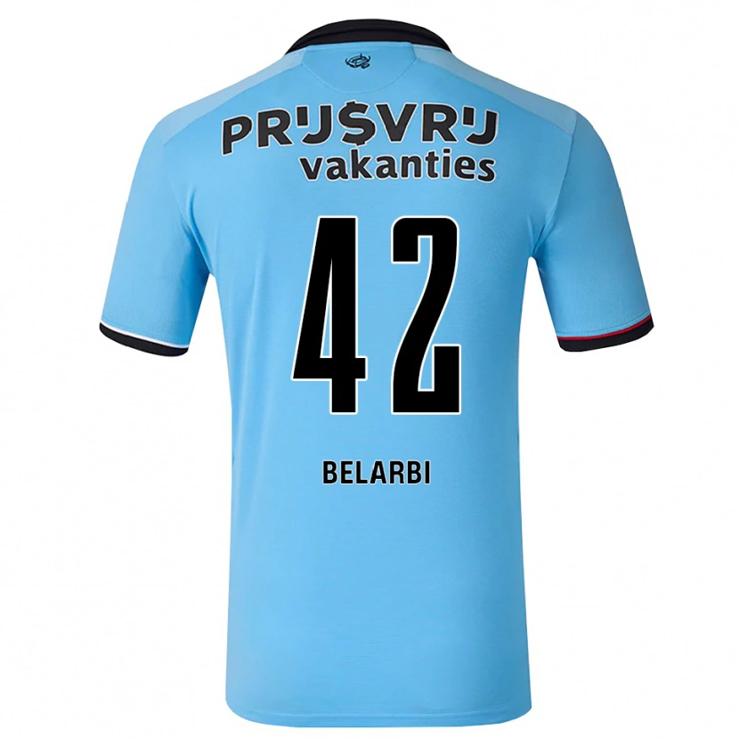Danxen Dětské Abdel Belarbi #42 Nebeská Modř Černá Červená Daleko Hráčské Dresy 2026/27 Dres