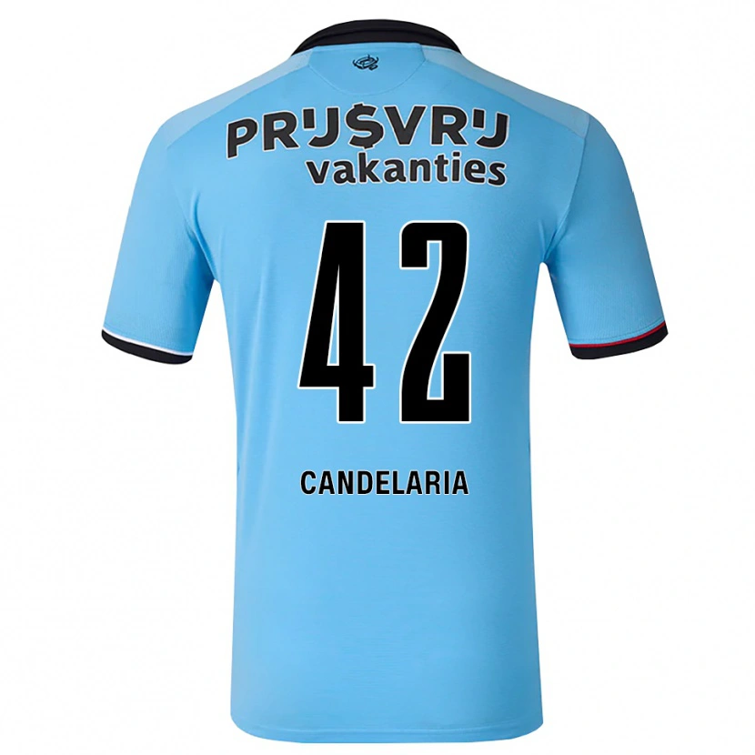 Danxen Dětské Jayden Candelaria #42 Nebeská Modř Černá Červená Daleko Hráčské Dresy 2026/27 Dres