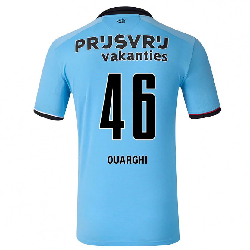 Danxen Dětské Ayoub Ouarghi #46 Nebeská Modř Černá Červená Daleko Hráčské Dresy 2026/27 Dres