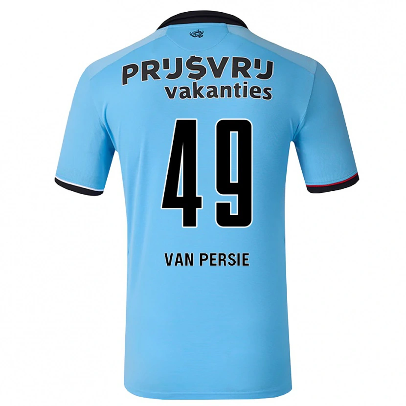 Danxen Dětské Shaqueel Van Persie #49 Nebeská Modř Černá Červená Daleko Hráčské Dresy 2026/27 Dres