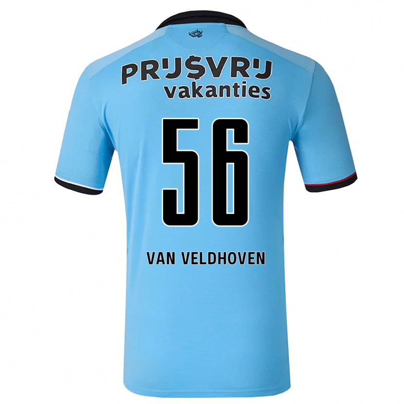 Danxen Dětské Kars Van Veldhoven #56 Nebeská Modř Černá Červená Daleko Hráčské Dresy 2026/27 Dres