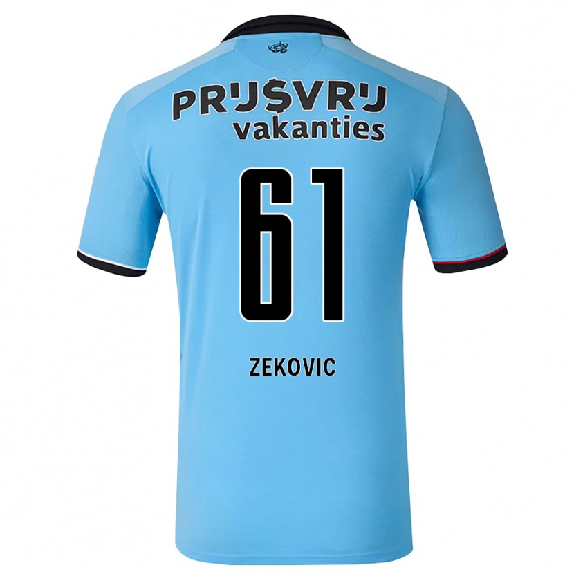 Danxen Dětské Aleks Zekovic #61 Nebeská Modř Černá Červená Daleko Hráčské Dresy 2026/27 Dres