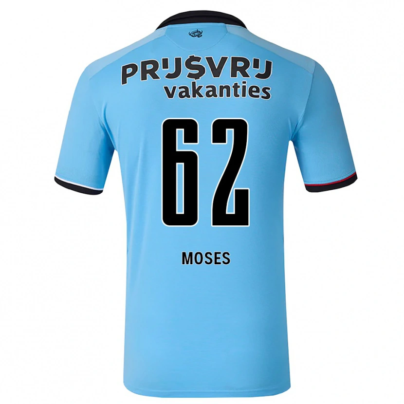 Danxen Dětské Troy Moses #62 Nebeská Modř Černá Červená Daleko Hráčské Dresy 2026/27 Dres