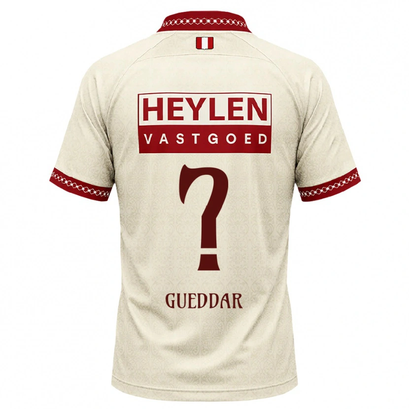 Danxen Dětské Zakaria Gueddar #0 Béžová Červená Daleko Hráčské Dresy 2026/27 Dres
