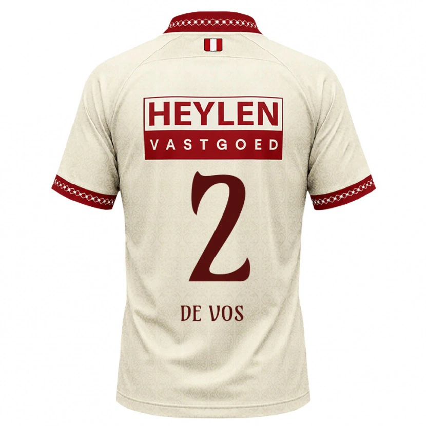 Danxen Dětské Lucas De Vos #2 Béžová Červená Daleko Hráčské Dresy 2026/27 Dres