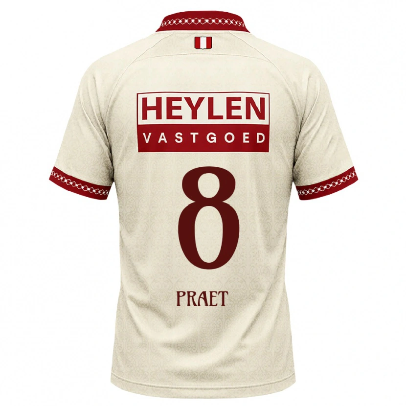 Danxen Dětské Dennis Praet #8 Béžová Červená Daleko Hráčské Dresy 2026/27 Dres