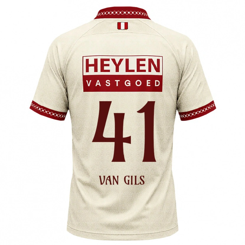 Danxen Dětské Mathis Van Gils #41 Béžová Červená Daleko Hráčské Dresy 2026/27 Dres