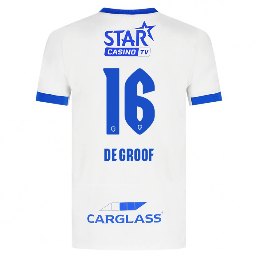 Danxen Dětské Jens De Groof #16 Bílá Modrá Daleko Hráčské Dresy 2026/27 Dres