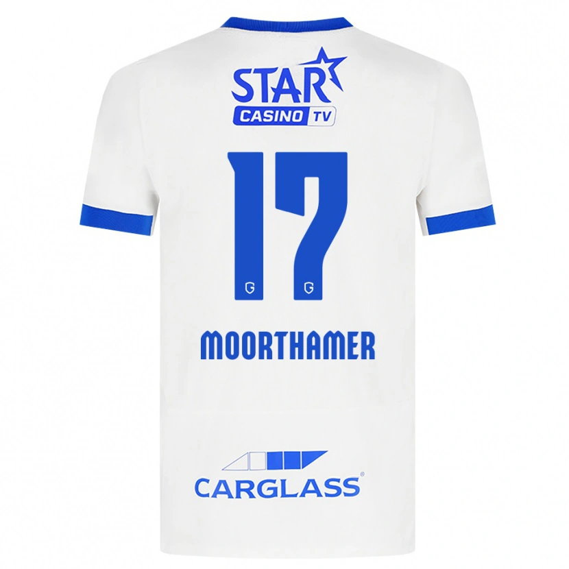 Danxen Dětské Tinus Moorthamer #17 Bílá Modrá Daleko Hráčské Dresy 2026/27 Dres