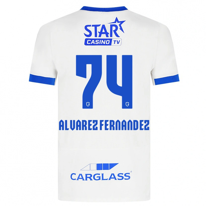 Danxen Dětské Loïc Alvarez Fernandez #74 Bílá Modrá Daleko Hráčské Dresy 2026/27 Dres