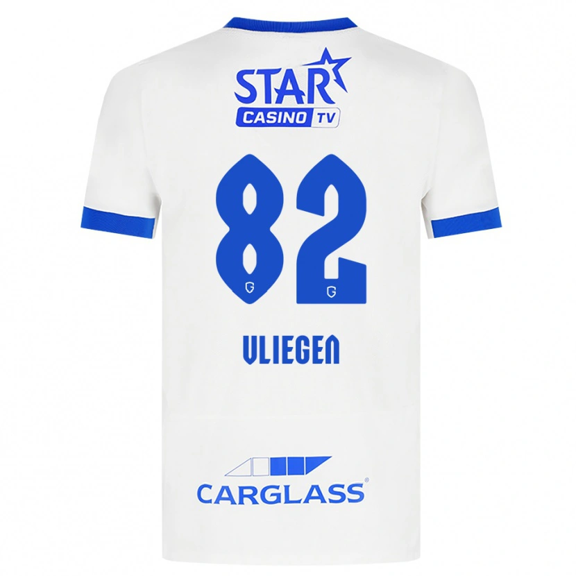 Danxen Dětské Olivier Vliegen #82 Bílá Modrá Daleko Hráčské Dresy 2026/27 Dres