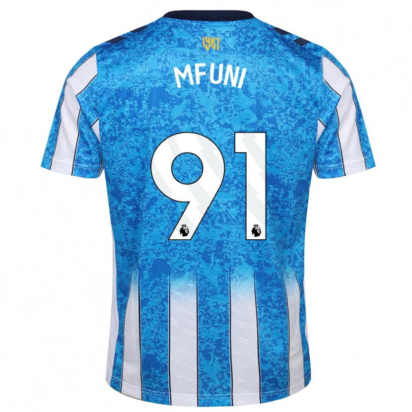 Danxen Dětské Stephen Mfuni #91 Bílá Modrá Oranžová Domů Hráčské Dresy 2026/27 Dres