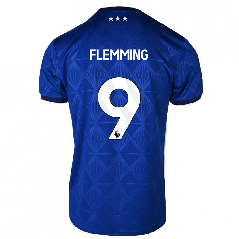 Danxen Dětské Zian Flemming #9 Středně Modrá Bílá Červená Domů Hráčské Dresy 2026/27 Dres