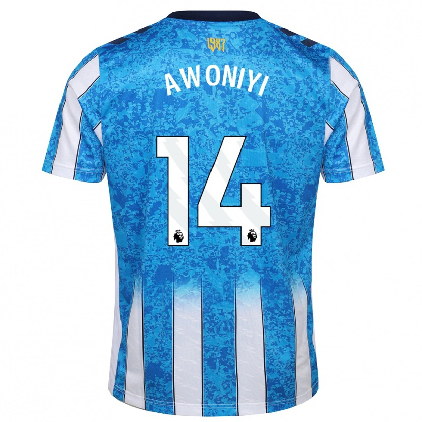 Danxen Dětské Taiwo Awoniyi #14 Bílá Modrá Oranžová Domů Hráčské Dresy 2026/27 Dres