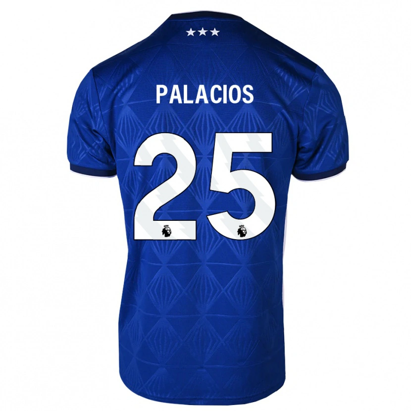 Danxen Dětské Exequiel Palacios #25 Středně Modrá Bílá Červená Domů Hráčské Dresy 2026/27 Dres