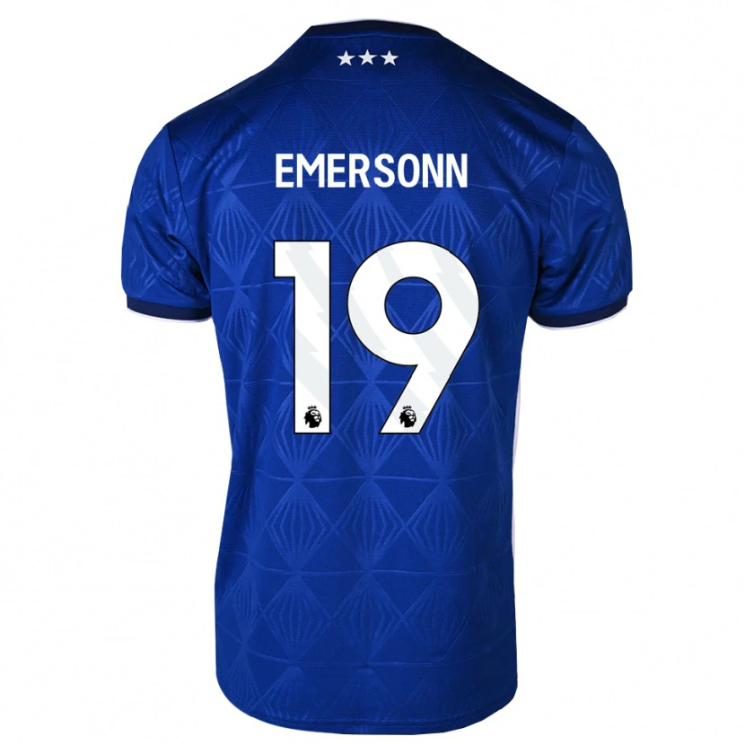 Danxen Pánské Emersonn Correia Da Silva #19 Středně Modrá Bílá Červená Domů Hráčské Dresy 2026/27 Dres