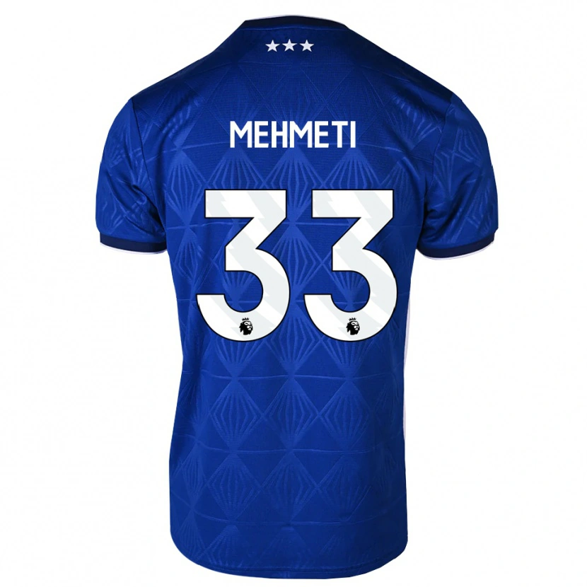 Danxen Pánské Anis Mehmeti #33 Středně Modrá Bílá Červená Domů Hráčské Dresy 2026/27 Dres