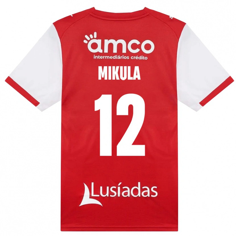 Danxen Pánské Matviy Mikula #12 Bílá Červená Černá Domů Hráčské Dresy 2026/27 Dres