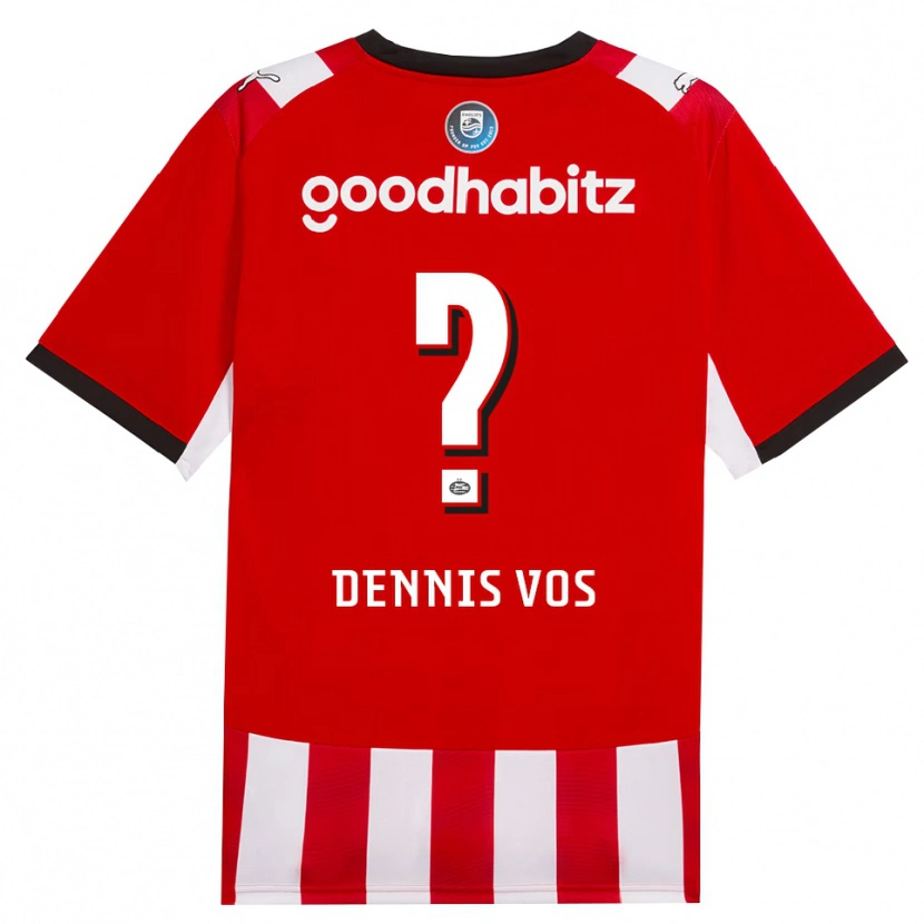 Danxen Pánské Dennis Vos #0 Červená Bílá Černá Domů Hráčské Dresy 2026/27 Dres