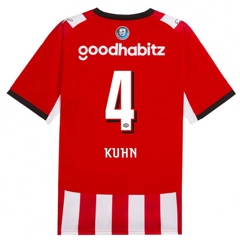 Danxen Pánské Wessel Kuhn #4 Červená Bílá Černá Domů Hráčské Dresy 2026/27 Dres