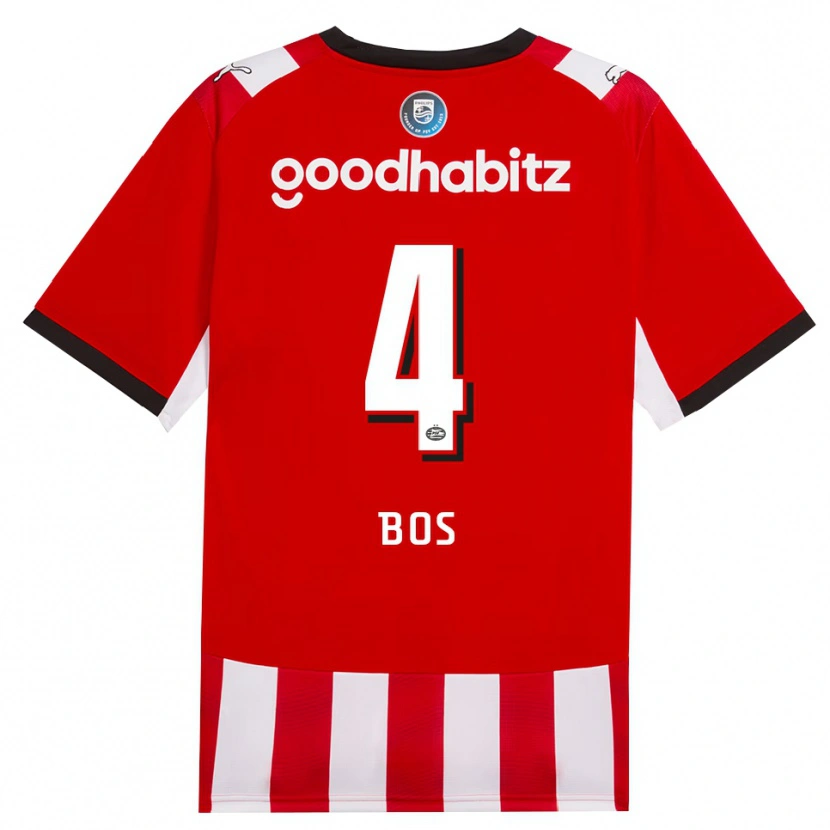 Danxen Pánské Floris Bos #4 Červená Bílá Černá Domů Hráčské Dresy 2026/27 Dres