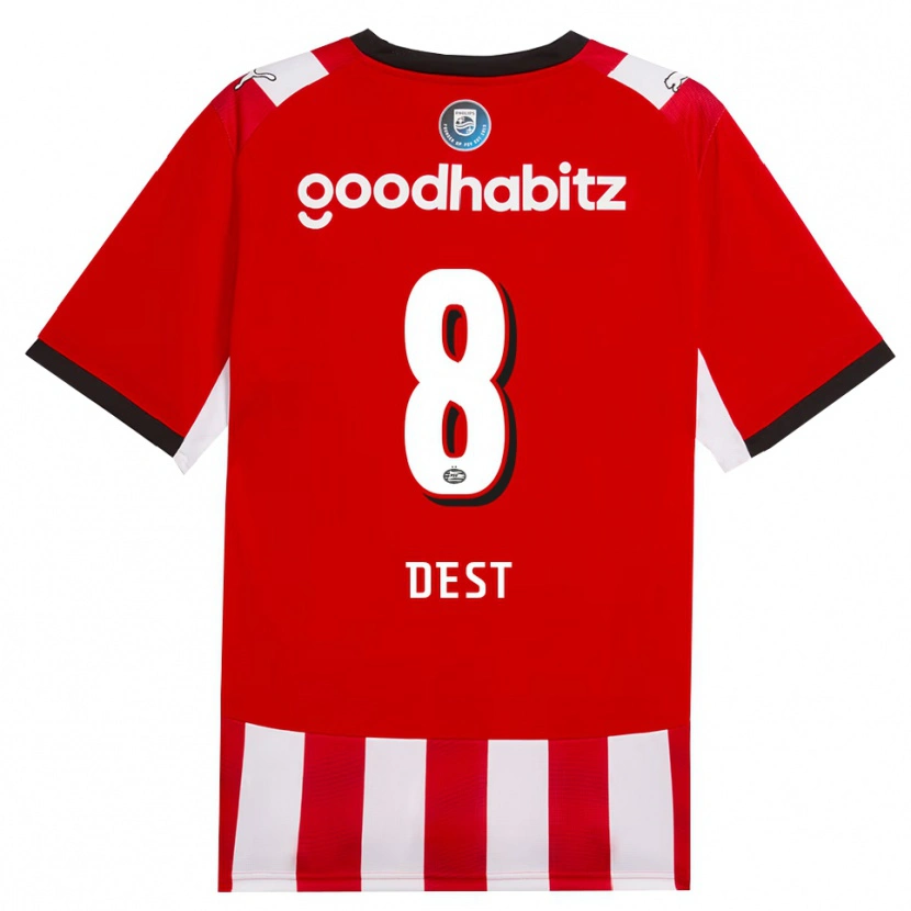 Danxen Pánské Sergiño Dest #8 Červená Bílá Černá Domů Hráčské Dresy 2026/27 Dres
