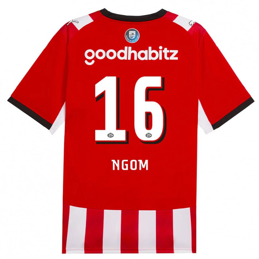 Danxen Pánské Khadim Ngom #16 Červená Bílá Černá Domů Hráčské Dresy 2026/27 Dres