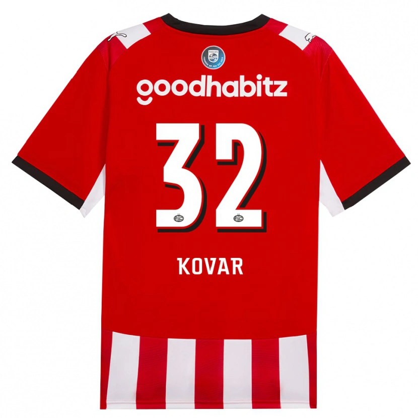 Danxen Pánské Matej Kovar #32 Červená Bílá Černá Domů Hráčské Dresy 2026/27 Dres