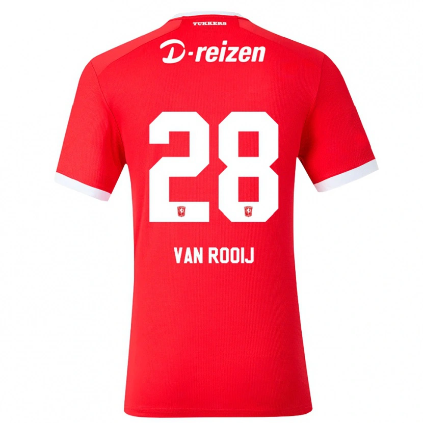 Danxen Pánské Bart Van Rooij #28 Červená Bílá Domů Hráčské Dresy 2026/27 Dres