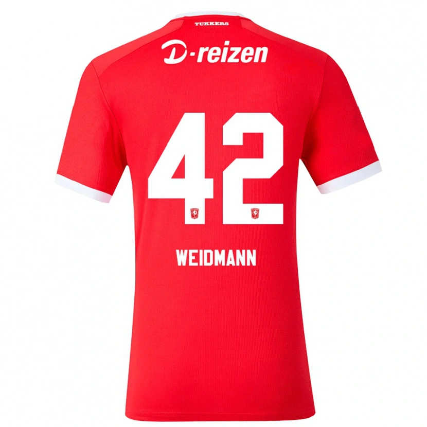 Danxen Pánské Daouda Weidmann #42 Červená Bílá Domů Hráčské Dresy 2026/27 Dres