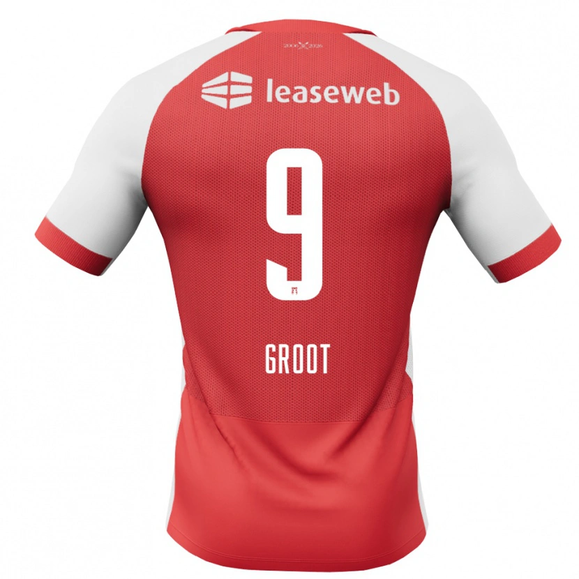 Danxen Pánské Gijs Groot #9 Červená Bílá Černá Domů Hráčské Dresy 2026/27 Dres