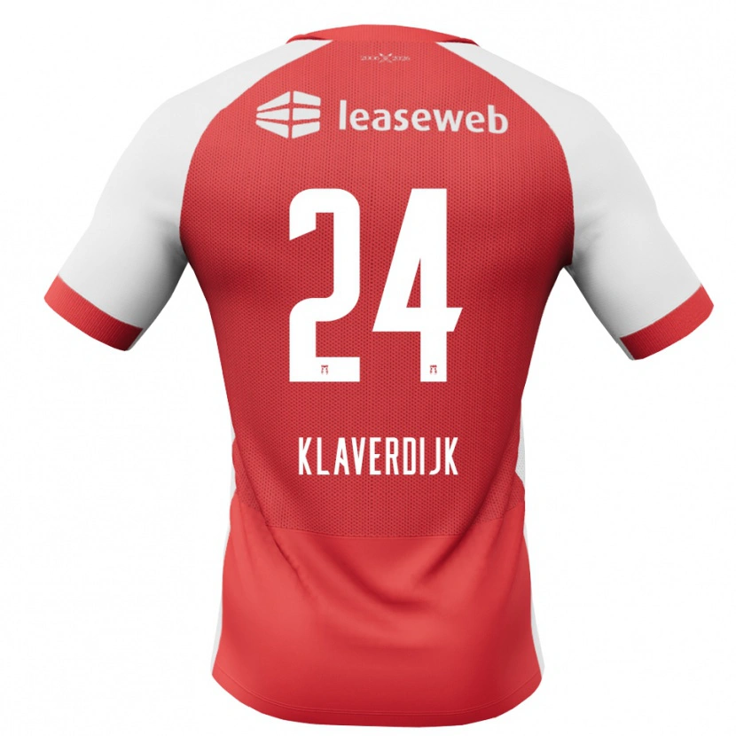 Danxen Pánské Dex Klaverdijk #24 Červená Bílá Černá Domů Hráčské Dresy 2026/27 Dres