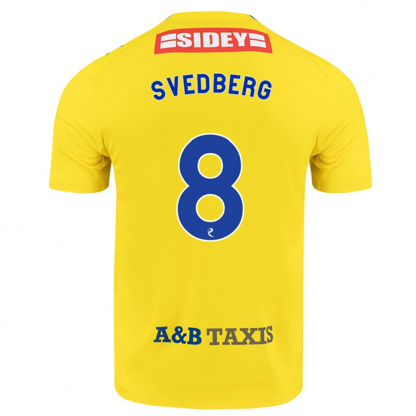 Danxen Pánské Jonathan Svedberg #8 Žlutá Modrá Černá Daleko Hráčské Dresy 2026/27 Dres