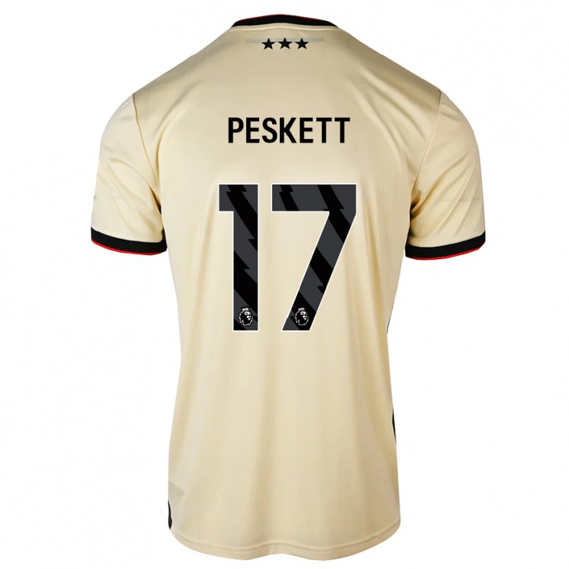 Danxen Pánské Sophie Peskett #17 Citrónový Krém Černá Červená Daleko Hráčské Dresy 2026/27 Dres