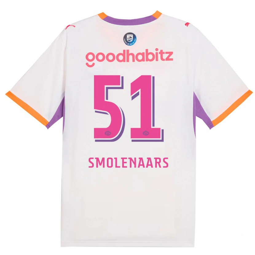 Danxen Pánské Tijn Smolenaars #51 Bílá Fialová Oranžová Daleko Hráčské Dresy 2026/27 Dres