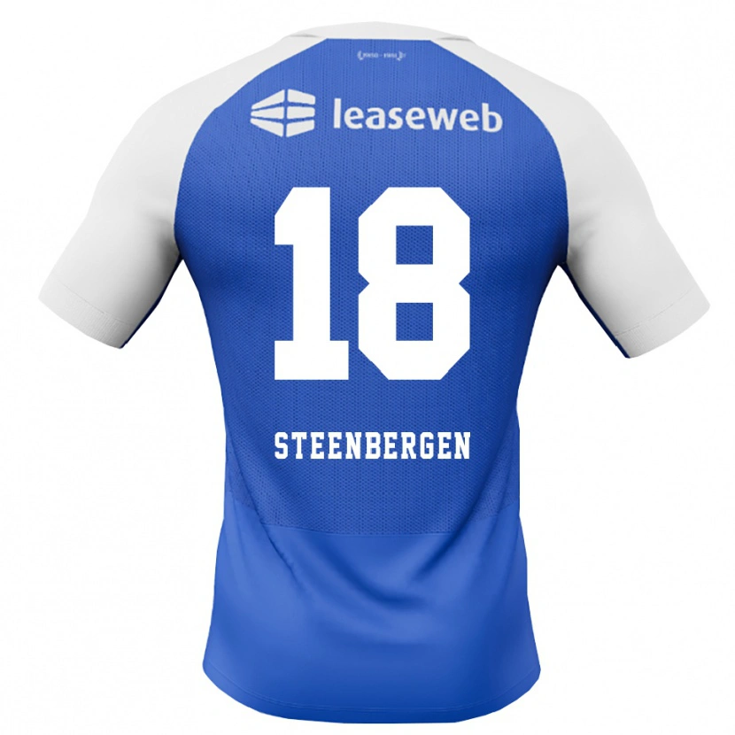 Danxen Pánské Thom Steenbergen #18 Modrá Chodníčková Červená Bílá Daleko Hráčské Dresy 2026/27 Dres