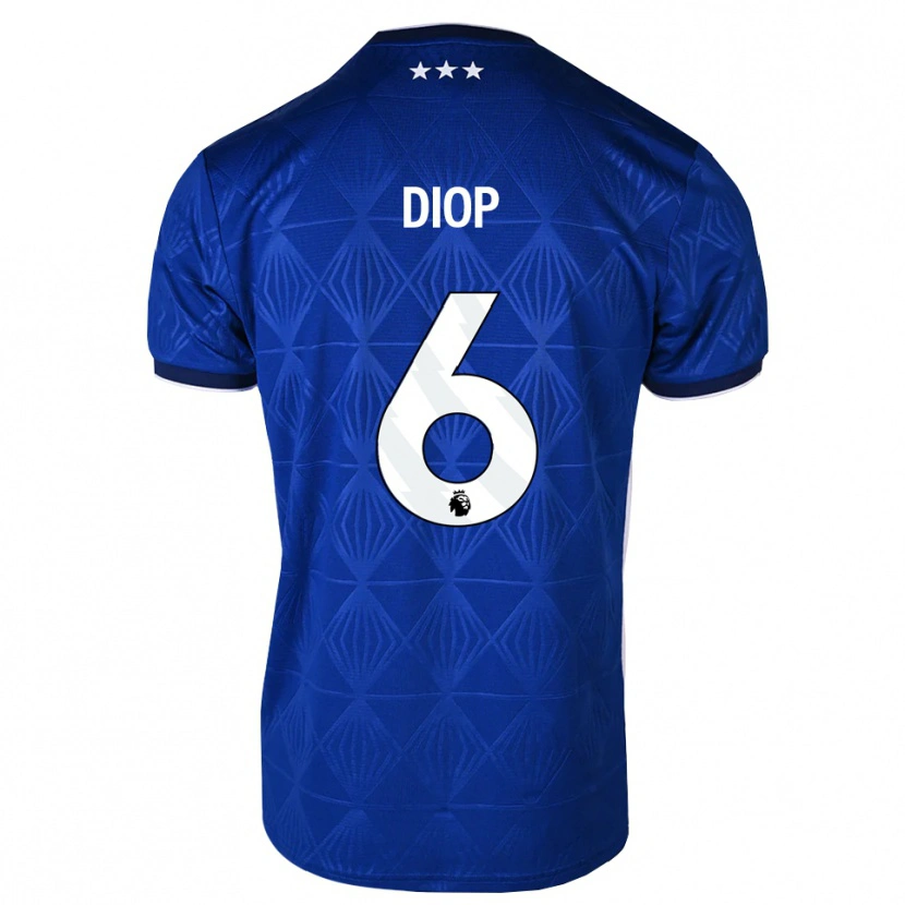 Danxen Dámské Issa Diop #6 Středně Modrá Bílá Červená Domů Hráčské Dresy 2026/27 Dres
