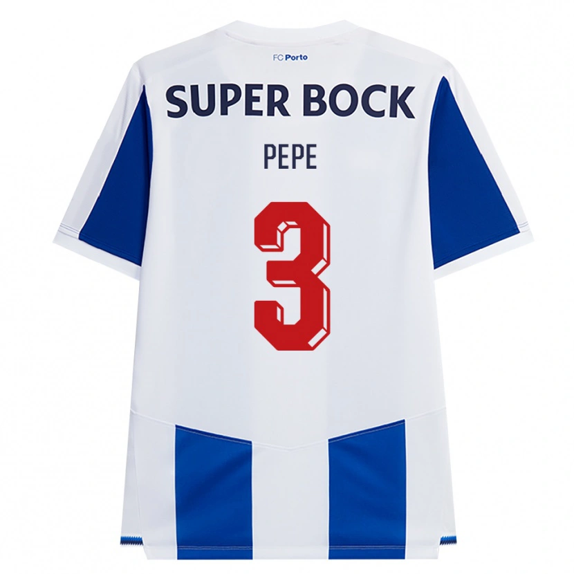 Danxen Dámské Pepe #3 Modrá Bílá Červená Domů Hráčské Dresy 2026/27 Dres