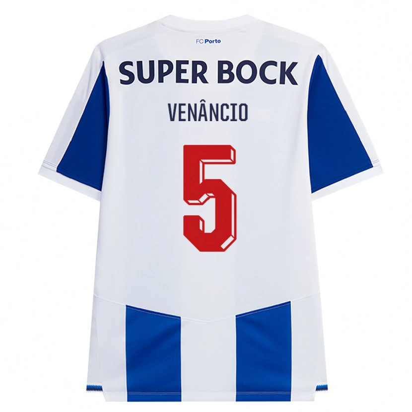 Danxen Dámské Eduardo Venâncio #5 Modrá Bílá Červená Domů Hráčské Dresy 2026/27 Dres