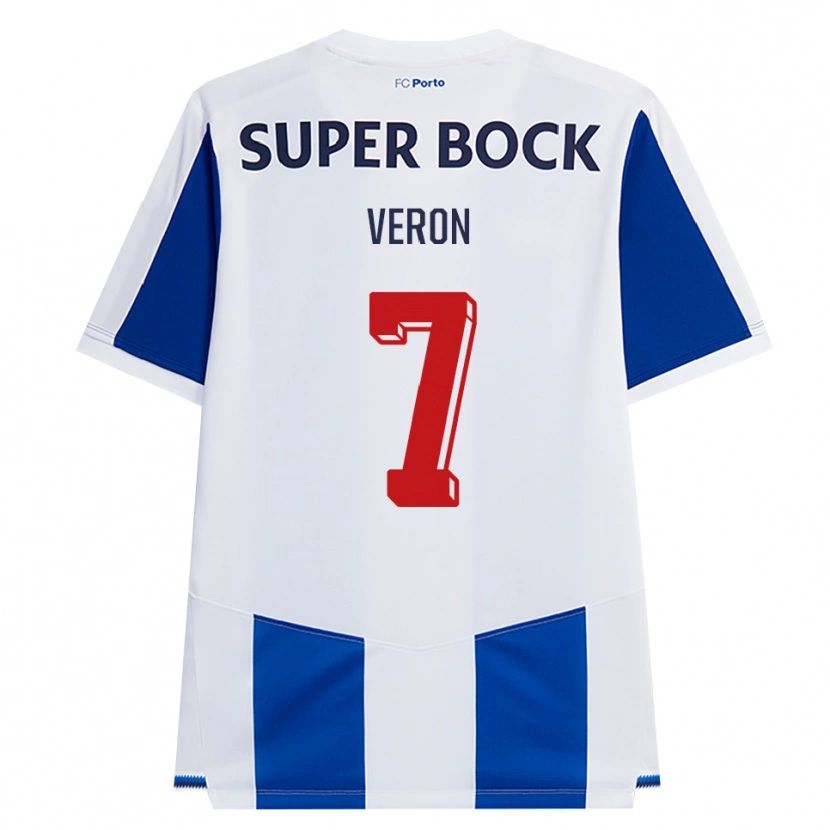 Danxen Dámské Gabriel Veron #7 Modrá Bílá Červená Domů Hráčské Dresy 2026/27 Dres