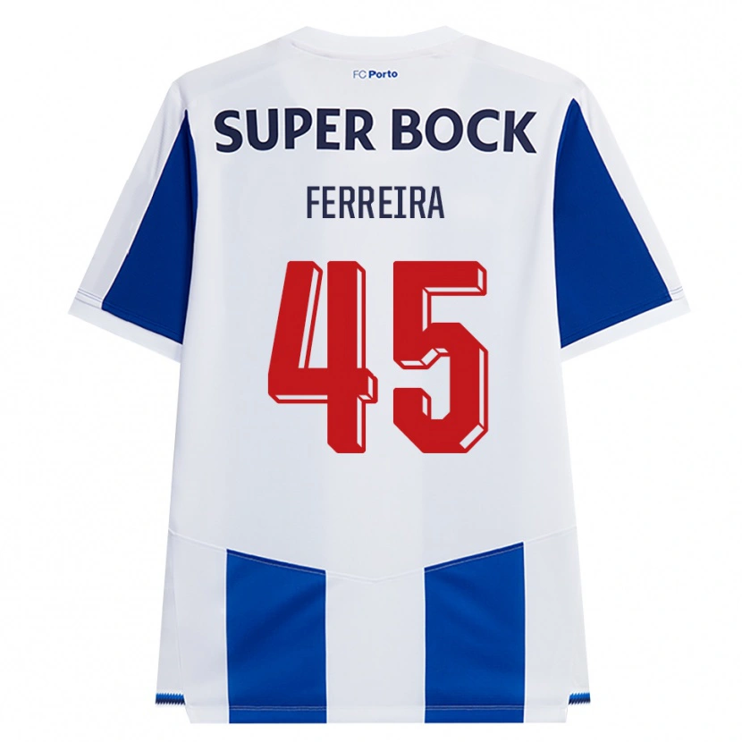 Danxen Dámské Tiago Ferreira #45 Modrá Bílá Červená Domů Hráčské Dresy 2026/27 Dres