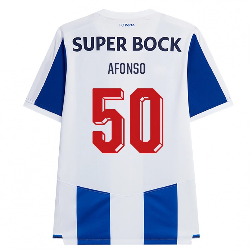Danxen Dámské João Afonso #50 Modrá Bílá Červená Domů Hráčské Dresy 2026/27 Dres