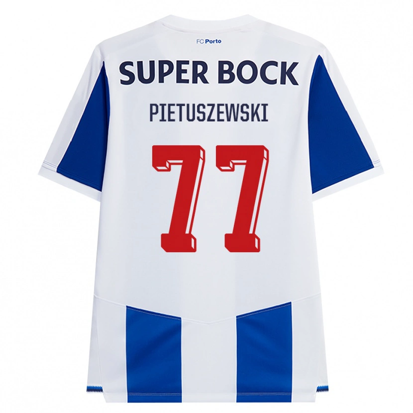Danxen Dámské Oskar Pietuszewski #77 Modrá Bílá Červená Domů Hráčské Dresy 2026/27 Dres